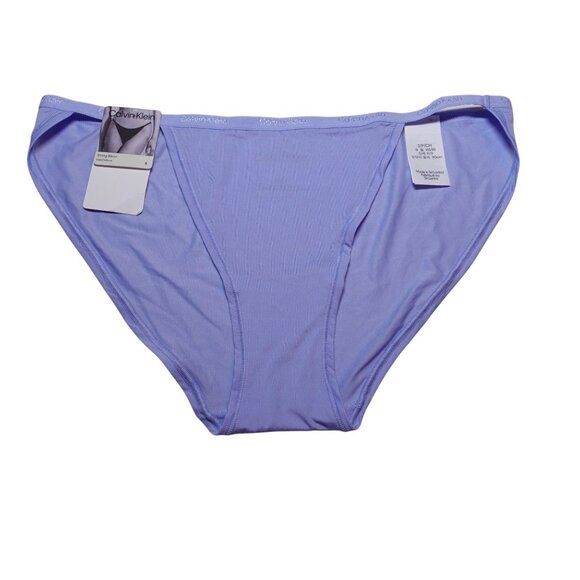 NWT Calvin Klein Ideal Micro String Bikini Sz S Purple Silky Soft Mid Rise - Picture 1 of 4